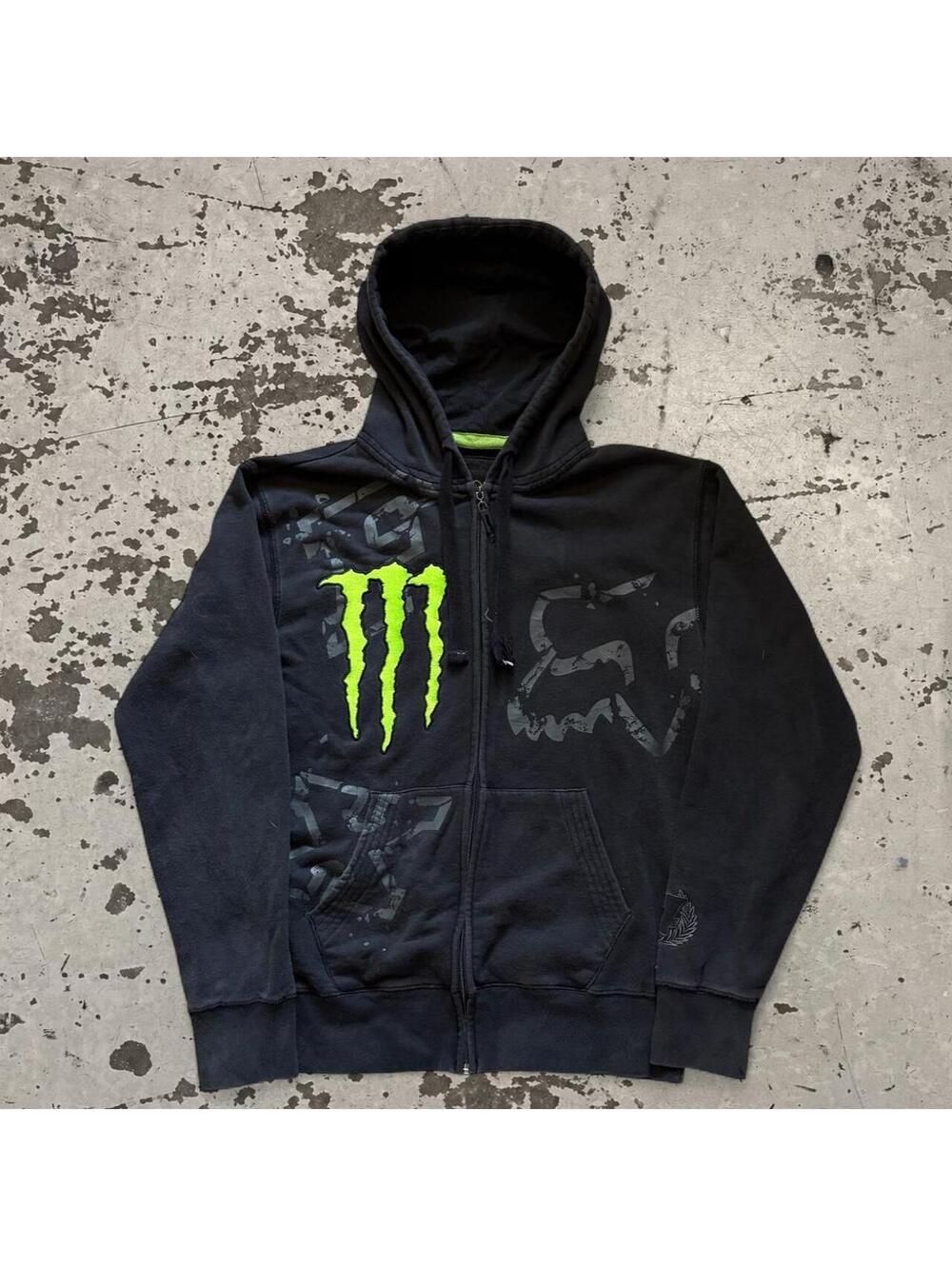 Crazy vintage Y2K Monster Energy Zip Up Hoodie